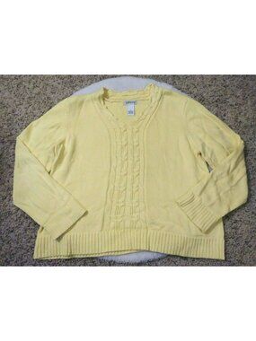 Orvis Womens Sweater Knit Long Sleeve Yellow Pullover XL1X
